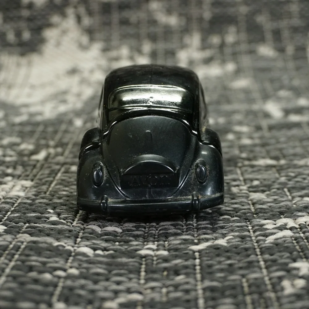 Avon Volkswagen Beetle Wild‎ Country After Shave Bottle Black Glass Car Empty